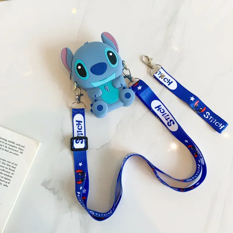 Disney Lilo & Stitch Cartoon Shoulder Bag Anime Figures Stitch Silica Gel Messenger Bags for Boys Girls Mini Bag Kids Gifts