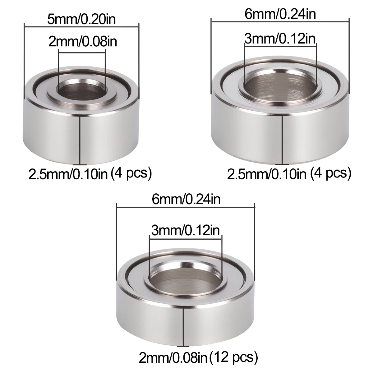 1/30 Axial SCX30 Stainless Steel Bearing Kit 20Pcs – Precision Replacement for RC Crawler Upgrade Parts
