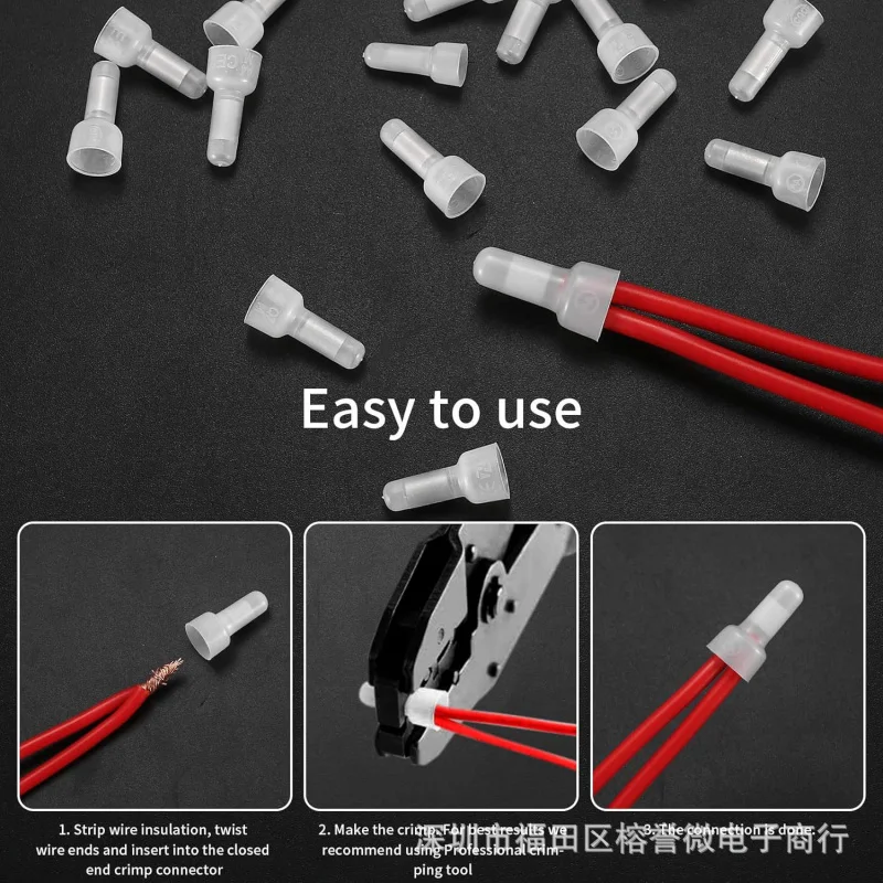 Caja de juego de tapas de engarzado de nailon para pezones CE, 230 Uds./340 Uds./500 Uds., conectores de cable, terminales cerrados