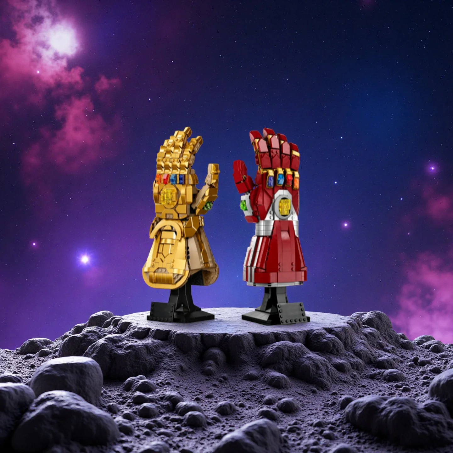 

675 новых креативных моделей для сборки, красные перчатки, игрушечные модели, декоративные фигурки, детские подарки на Рождество и день рождения