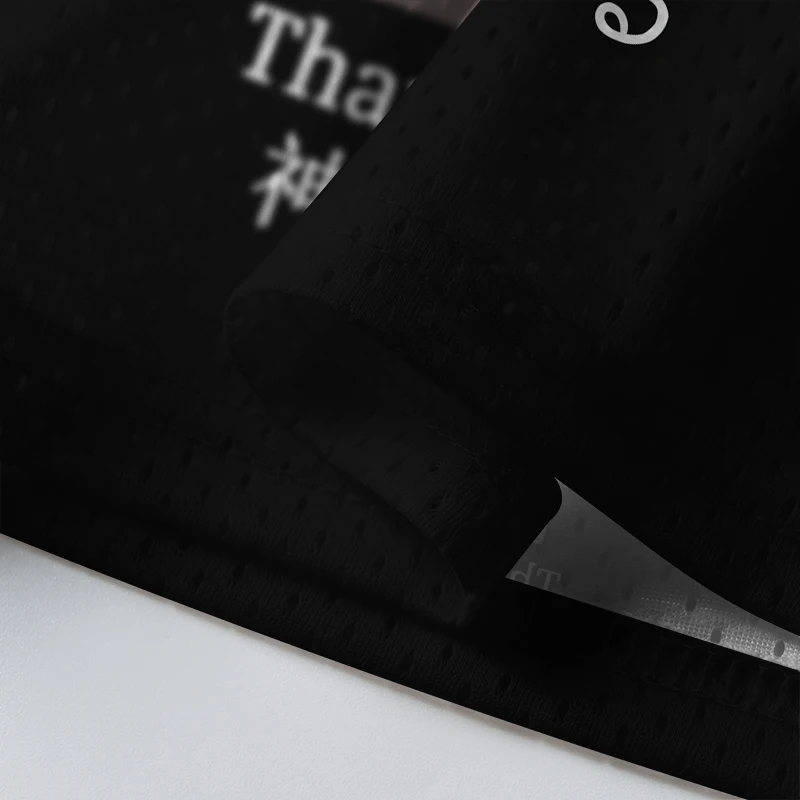 Y2K japanisches Mesh-Trikot mit Katzenmuster und schwarzem Wellenmuster, übergroßes V-Ausschnitt-T-Shirt für Erwachsene und Kinder im Streetwear-Stil. – Detail 6