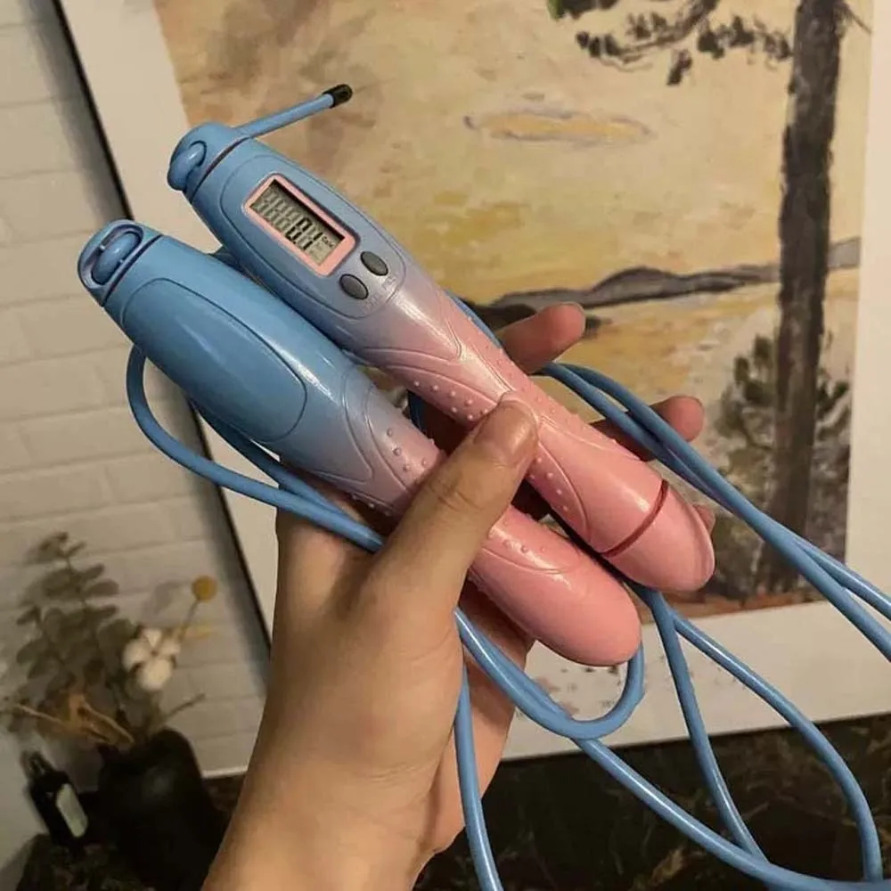 

Non-slip Handle Counting Rope Skipping Contrast Color 2.8M Length Jump Rope with Counter Magnetic PVC Fitness Jump Rope Workout