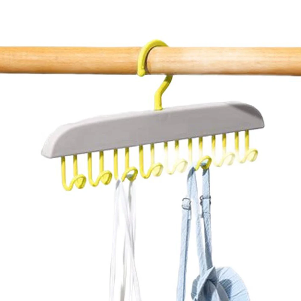 Compact Hanging Solution 8-Hook Hanger Efficient Closet Organizer Holds Multiple Garments Accessories Light Pink