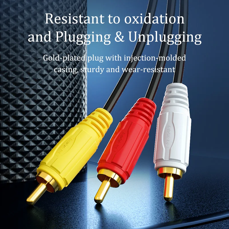 كابل تشوسيل الصوت والفيديو RCA 3RCA إلى 3RCA مركب AV كابل متوافق مع فك التشفير مكبر الصوت مشغل دي في دي
