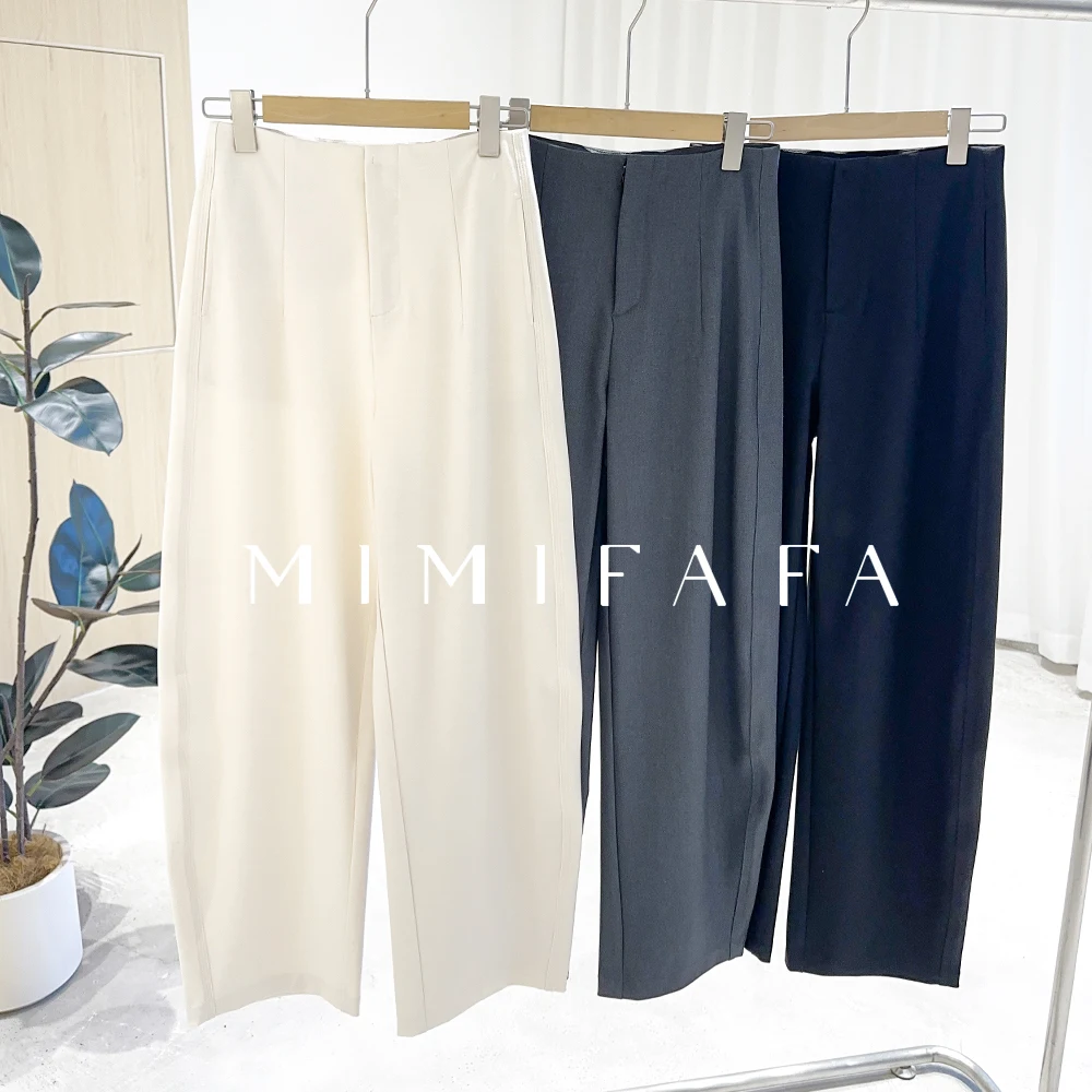 Mimifa Hohe Taille Gerade Bein Hosen frauen Casual Hosen Vielseitig Frühling Herbst Faionable Büro Pendeln Sle