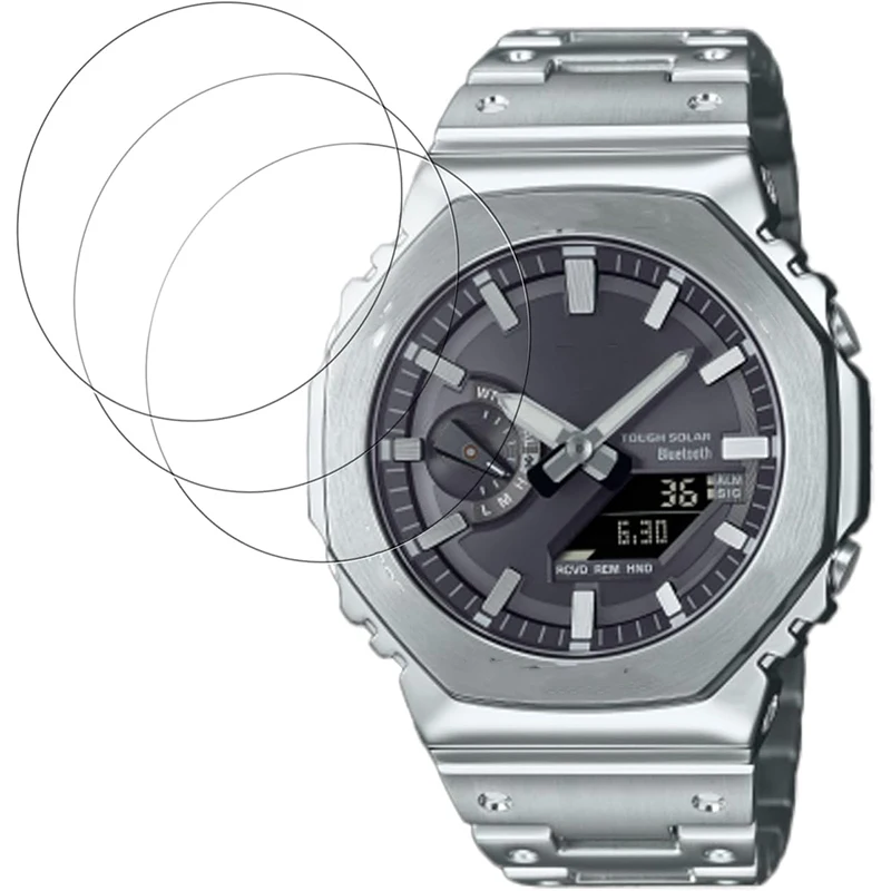 1–6 Stück Displayschutzfolie für Casio GA2100/GM2100/GM-B2100 Uhrenzubehör, gehärtetes Glas, HD-klare, kratzfeste Abdeckung – Detail 2