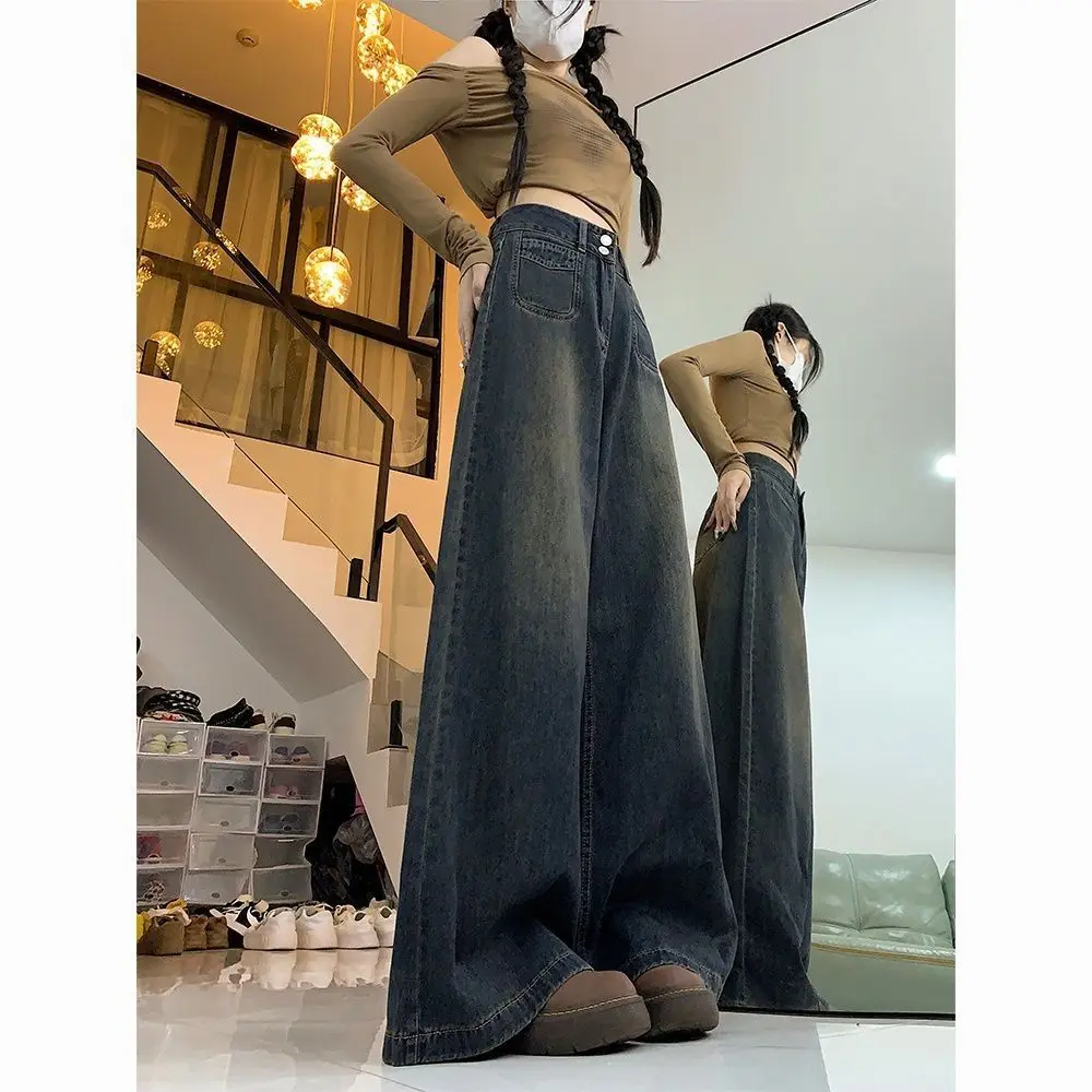 Szerokie spodnie żółte damskie letnie szybkoschnące regularny krój słodka dziewczyna cool miejskie plażowe na randkę sznurki elastyczny pas 2025