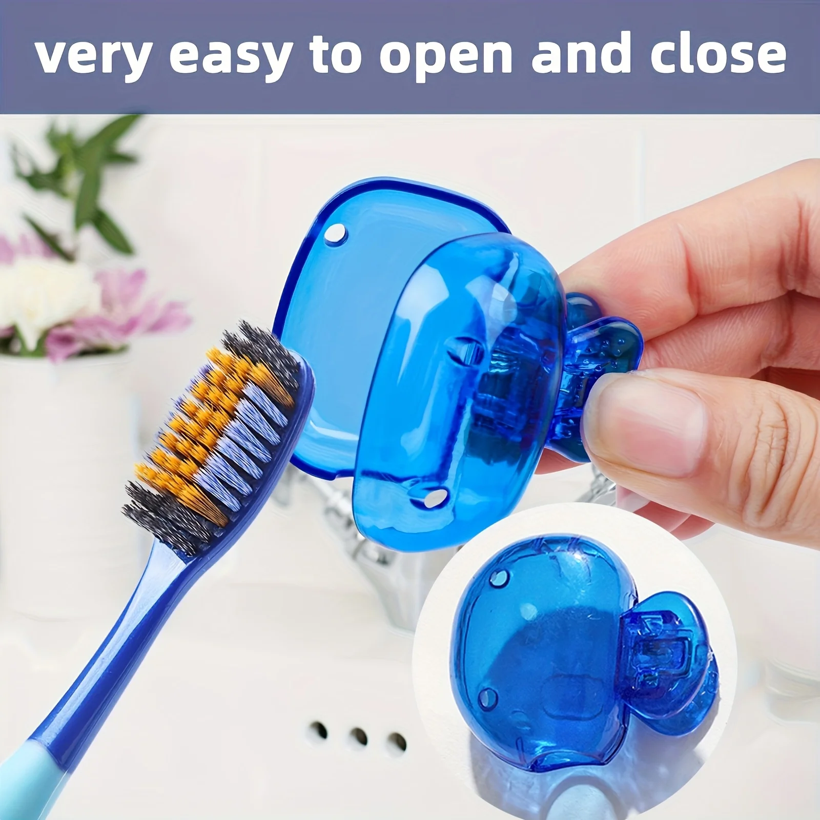 2/4Pcs Travel Toothbrush Head Covers Toothbrush Protector Cap Brush Pod Case Protective Portable Plastic Clip for Household