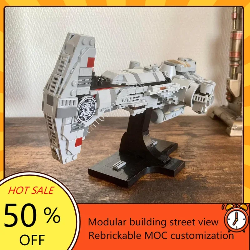 681PCS Hammerhead Corvette Midi Scale Space War Military MOC SpaceShip Battle Model Custom Puzzles DIY Education Model Toy Gift