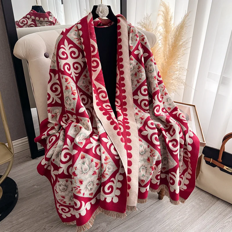 

Winter new factory direct creative exotic Persian bohemian style shawl fashionable fringe vintage scarf