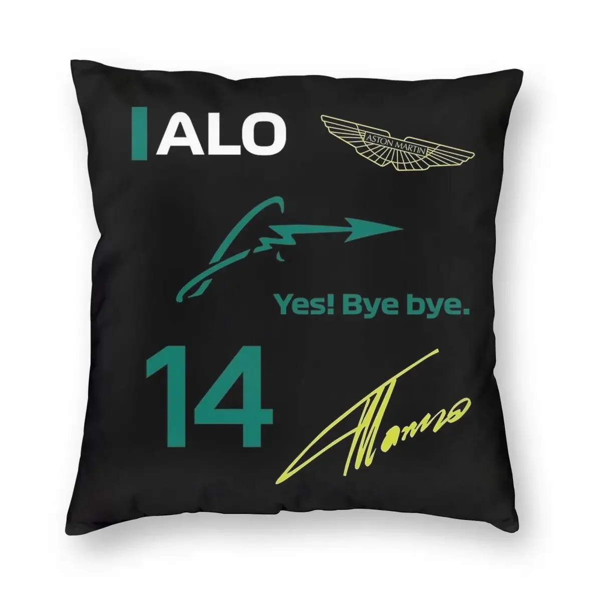 Fernando Alonso 2023 Spain Pillowcase Double-sided Printing Cushion Cover Decorative Pillow Case Cover Home Zippered 45*45cm