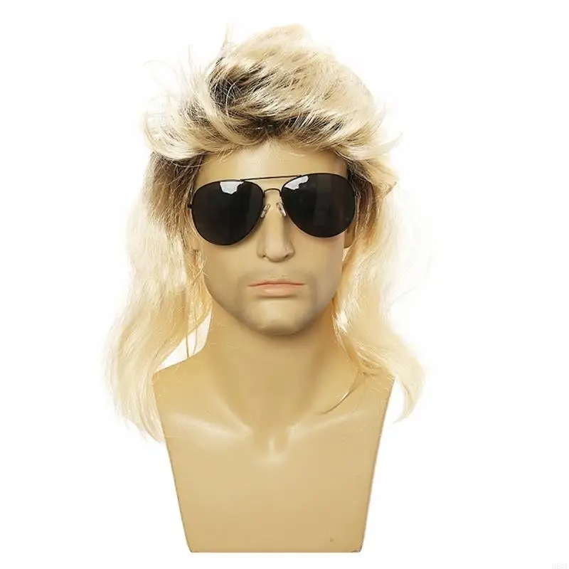 H58E 80S ديسكو الباروكة ملحقات أزياء أزياء الهبي