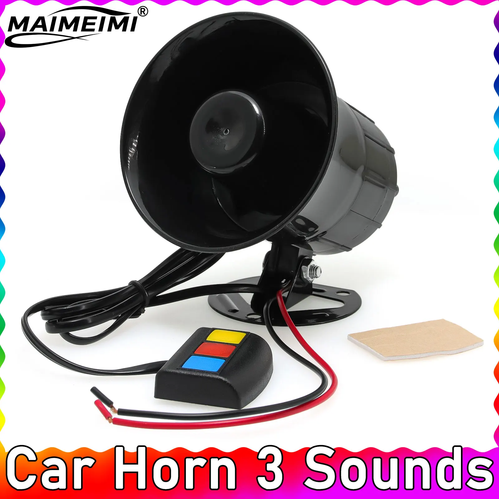 

3 Tone Sound Loud Car Horn Air Horn 12V Loud Sound Horn Car Loud Speaker Motorcycle Police Fire Siren Horn Speaker CH0018