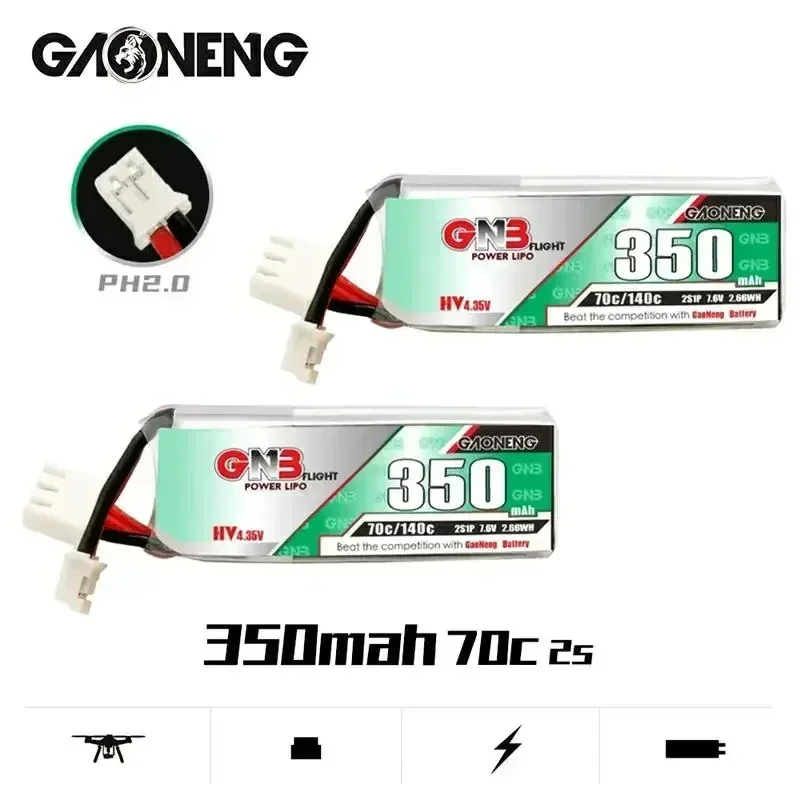 GAONENG GNB 7.6V 350mAh 2S 70C/140C HV GNB Lipo Battery With XT30 Plug For BETAFPV Beta75X 2S Beta65X Whoop Drone RC Parts