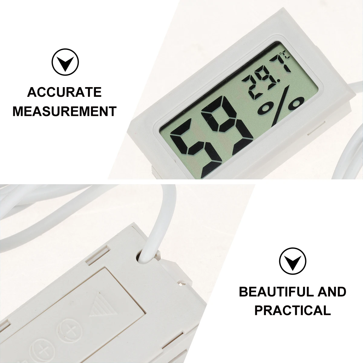 

5 Pcs Mini Digital Hygrometer Thermometer ABS Low Power High Accuracy Temperature Humidity Meter Wire LCD Outdoor Pet