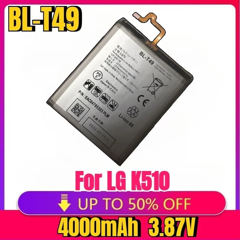 

New Battery 4000mAh BL-T49 BLT49 Replacement Battery For LG K510 K51S K61 K41S LM-K410BMW LM-K510BMW LM-K510HM Mobile Phone