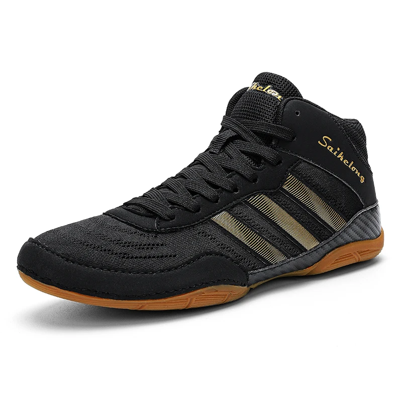 Chaussures de Lutte pour Homme, Baskets d\'Entraînement de bug astique, Rouge et Noir, de Boxe Professionnelle, de Haute Qualité, Grande Taille,