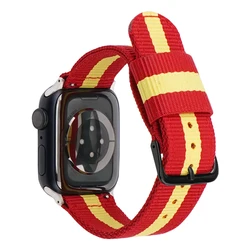 Nylon strap for apple iwatch11/10/9/8/7 42/44/45mm wrist band nylon Ultra2 8 49mm Spain español flags 10series 42mm 46mm