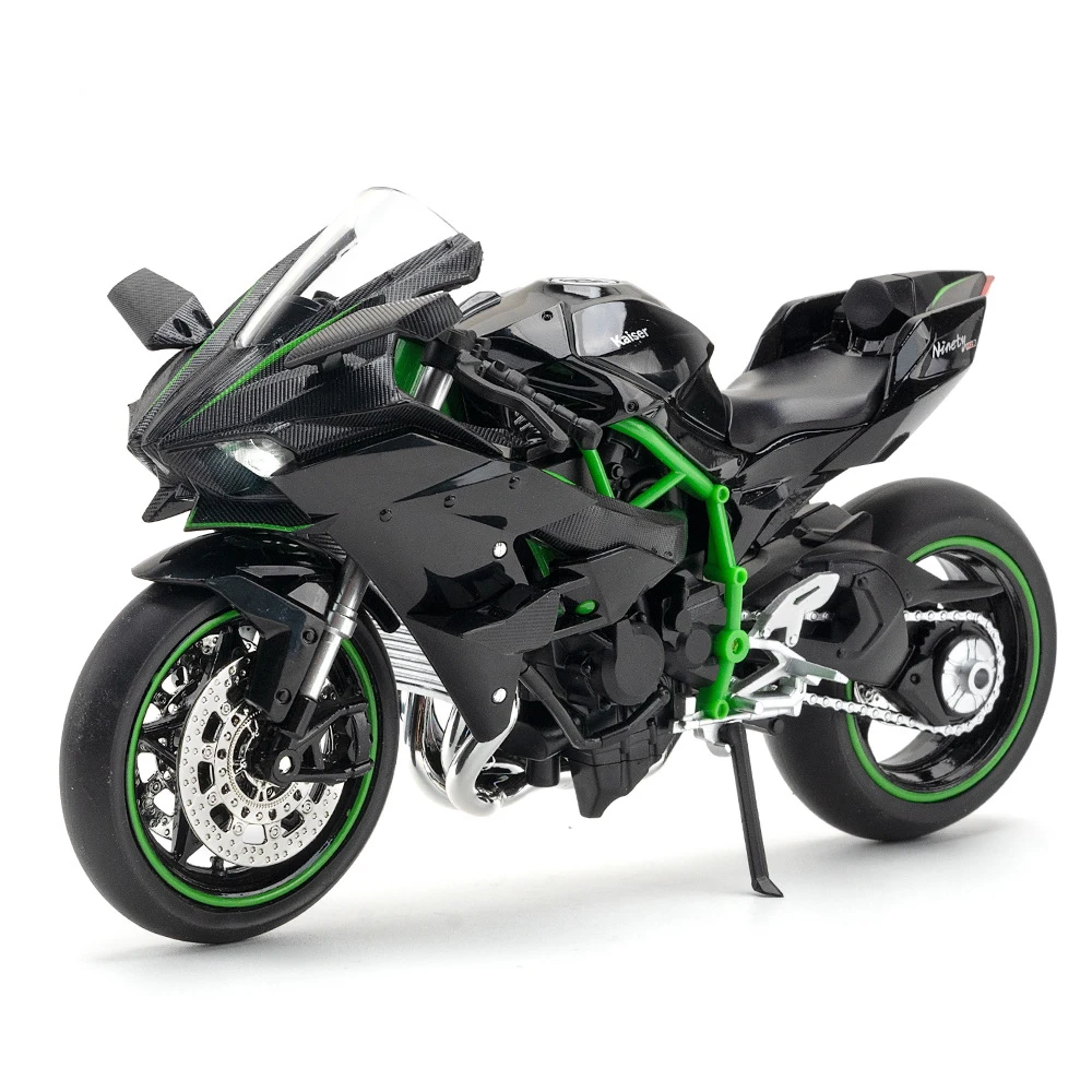 1:12 카와사키 H2R ZX-10R 합금 다이캐스트 오토바이 모델 장난감 자동차 시뮬레이션 금속 오토바이 소리와 빛 컬렉션 어린이 장난감 선물