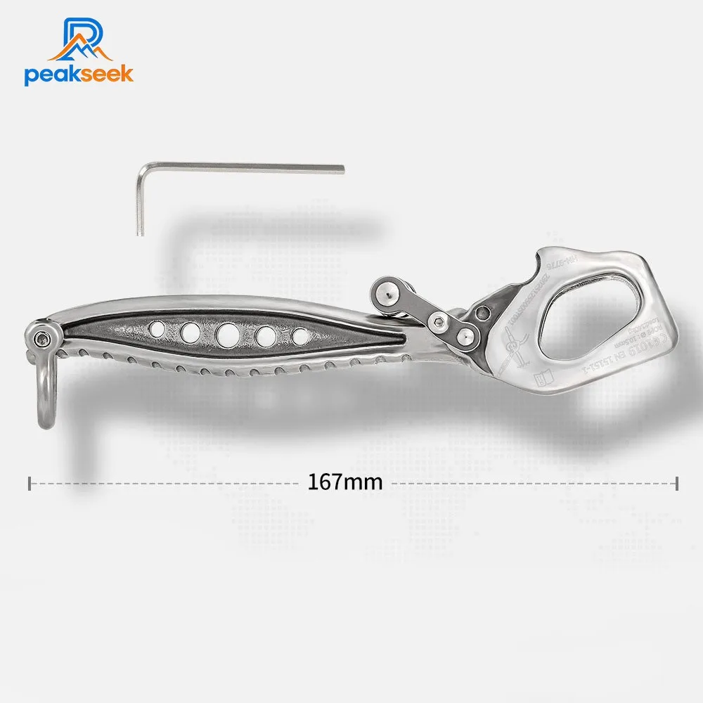 

Многофункциональное спусковое устройство для скалолазания PeakSeek серии H из нержавеющей стали, спусковое устройство с большим ковшом для веревок диаметром 10–16 мм