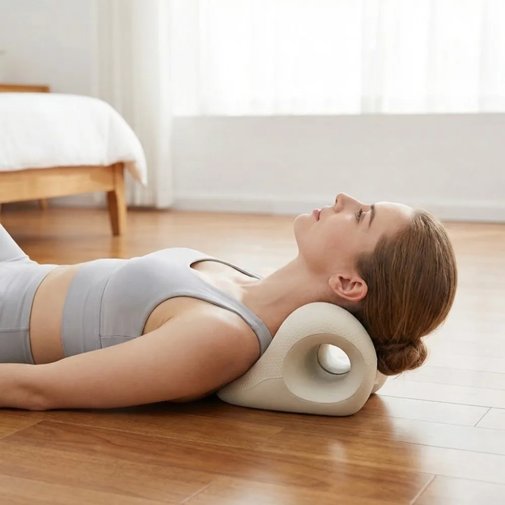 

U-образная контурная массажная подушка для шеи с акупрессурным дизайном, для снятия усталости, расслабления шеи и плеч, из мягкого материала EVA