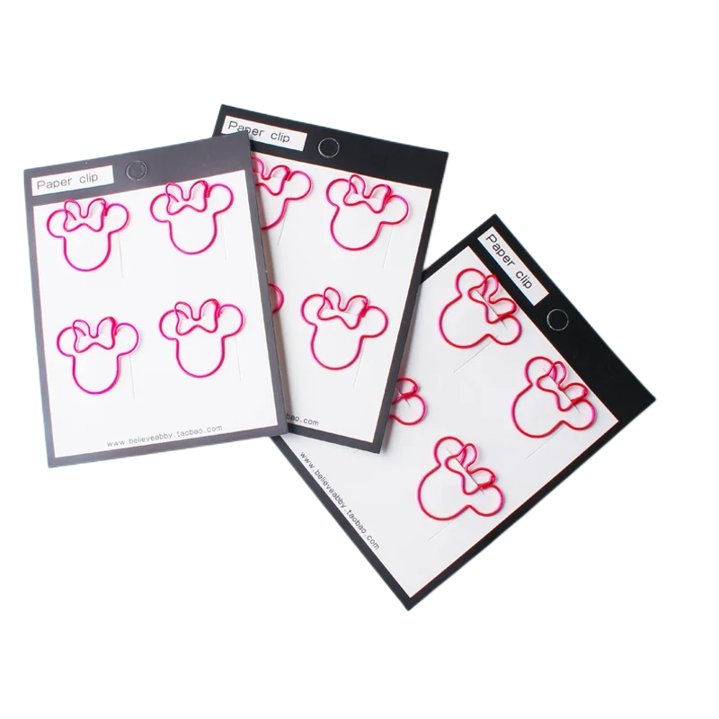 Red Color Mouse Cute Clip Paper Special-shaped Pin Clip Paper Clip Bookmark Office Accessories Paperclips Metal Paper Clips