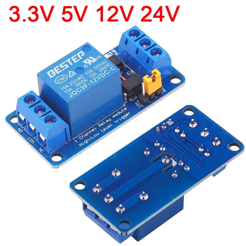 1PCS 3.3V 5V 12V 24V 1 Channel Relay Module High / Low Level Trigger Dual Optocoupler Isolation Relay Module Board