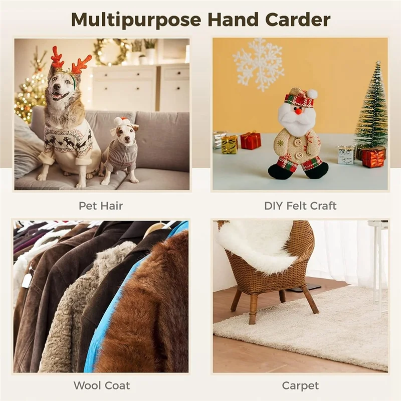 2 PCS Wool Carders, 6.1InchX4.8Inch Large Hand Carders for Wool, Craft Wool Felt Mixing Tool, Pet Slicker Brush image 4