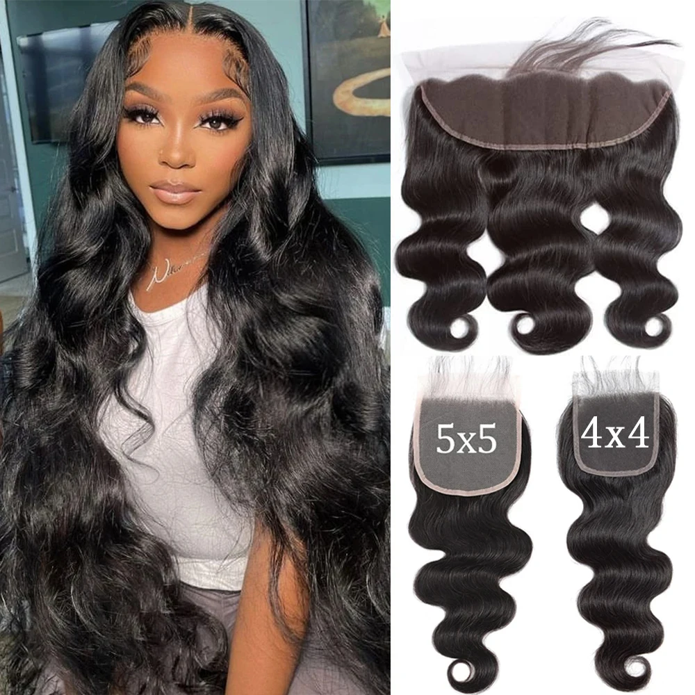 

Real HD Frontal 13x4 Invisible Melt Skin Lace With Baby Hair Remy 4x4 5x5 Closure Raw Body Wave Human Hair Pre Plucked