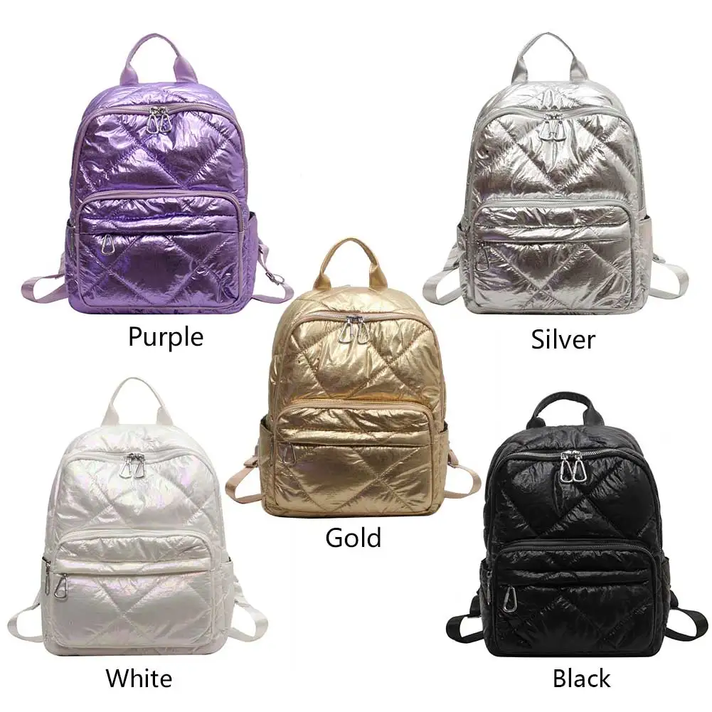 Students Backpack Quilted Embroidered Fashion Knapsack Large-capacity Solid Color Multiple Compartments Outdoor Camping Supplies