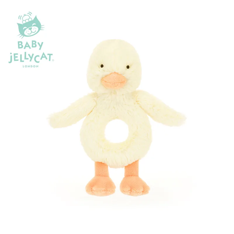 

Оригинальная плюшевая игрушка-погремушка Jellycat Bashful Duckling Ring Rattle из Великобритании, супермягкая, для малышей, успокаивающая игрушка-кукла, прекрасный подарок для новорожденных
