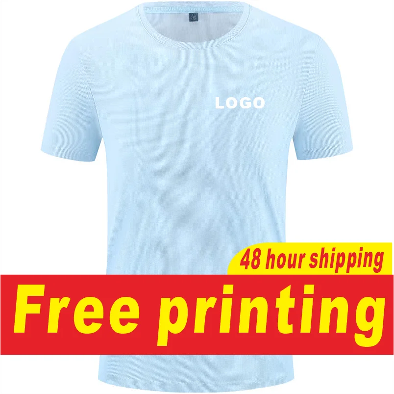 

High end T-shirt, customized short sleeved shirt, summer men's and women's printed logo, embroidered brand icon, casual and brea