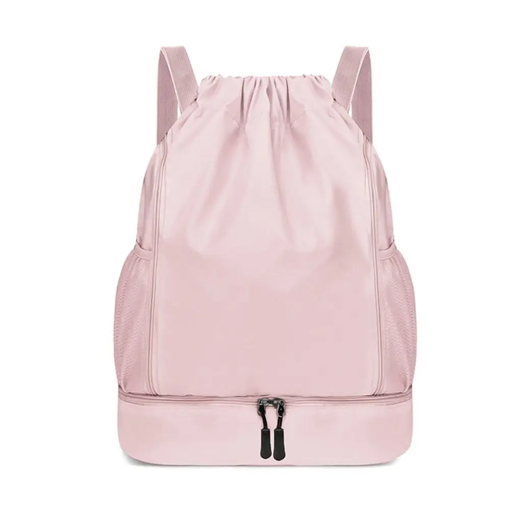 حقيبة ظهر رياضية برباط ذات سعة كبيرة من قماش أكسفورد وأشرطة قابلة للتعديل برباط حقيبة رياضية خفيفة الوزن مع حجرة للأحذية