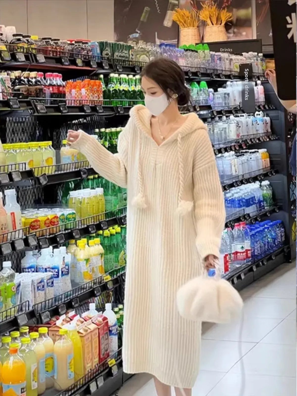 

plus Size Knitted Dr Trendy Hooded Maxi 300 Pou Women's Faion Autumn Winter New Sle Commute Korean Sle Casual Loo...