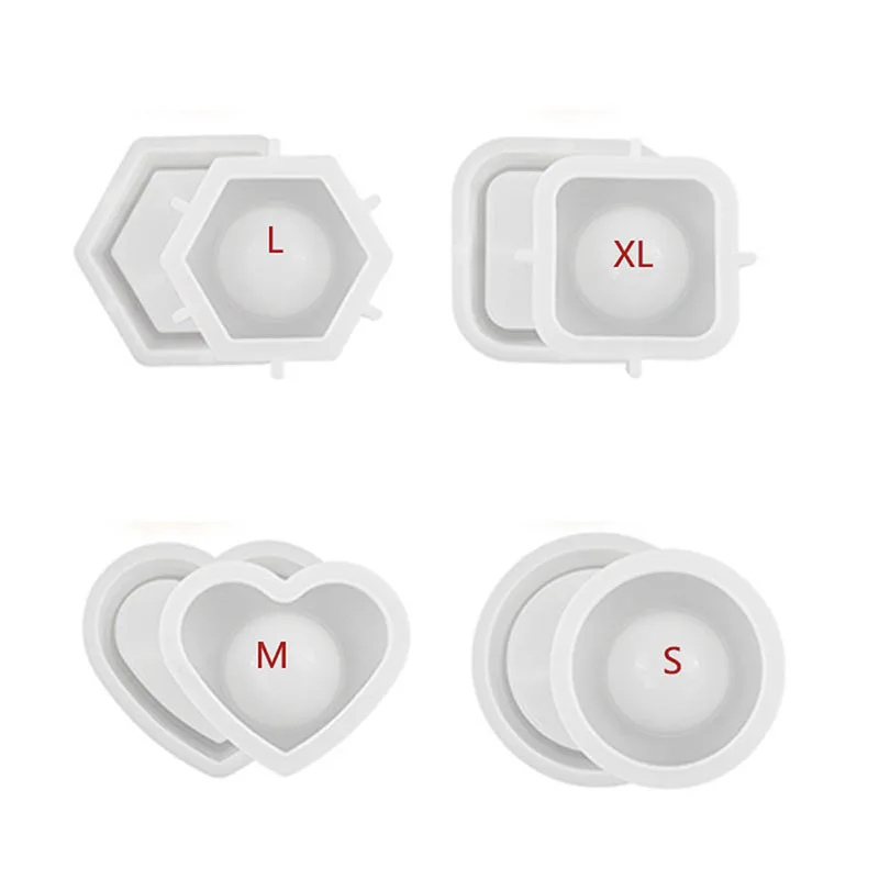 Square Aromatherapy Burner Silicone Mold DIY Censer Cement Mold Round Hexagon Heart Shape Aroma Stove Storage Box Clay Mold