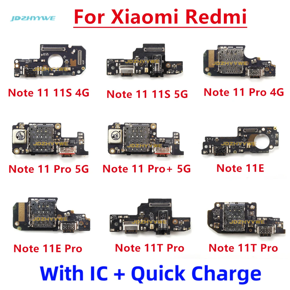 

USB Charger Port Jack Dock Connector Flex Cable For Xiaomi Redmi Note 11 11T 11S 11E Pro +11 4G 5G Charging Board Modul