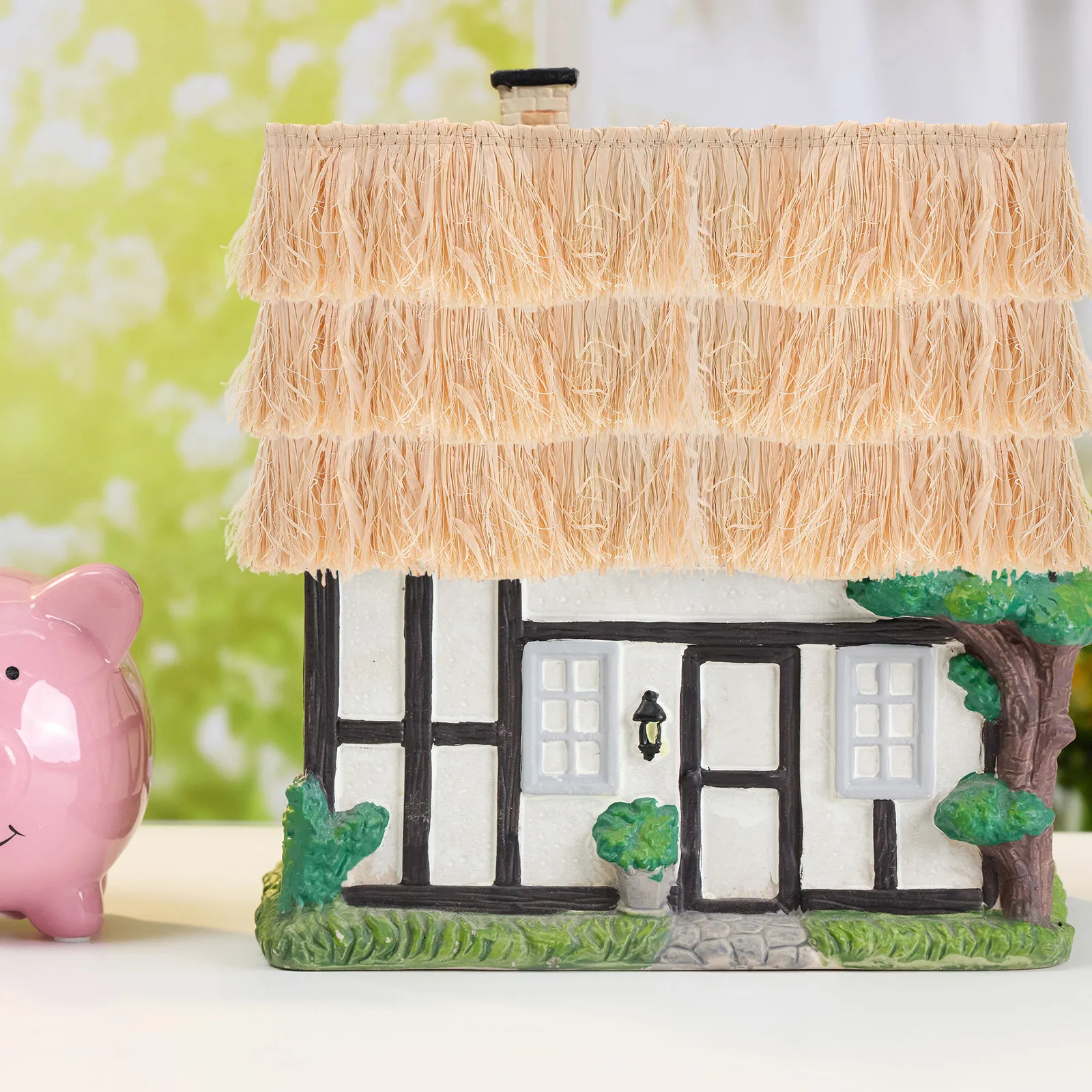 

3Pcs Artificial Thatch Grass Realistic Faux Straw Roofing Miniature Thatched Roof Roll for Crafts Mini Roof Decoration Synthetic