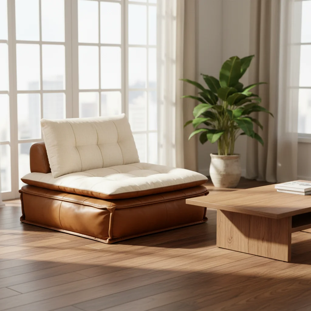 Simple style modular sofa set, imitation tofu design, filled with foam, movable, adjustable tilt, suitable for living rooms
