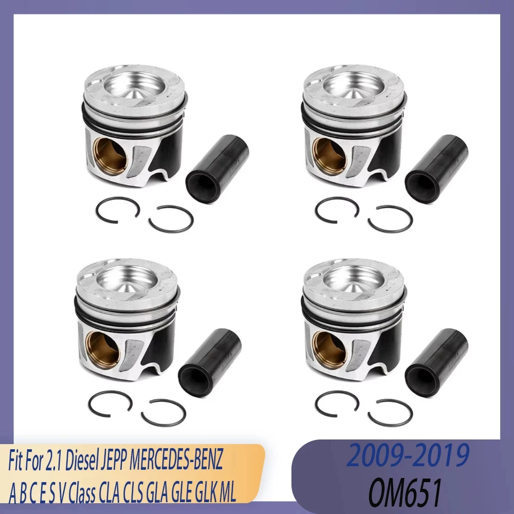 STD 0.5 Engine Part Piston & Rings Set Fit 2.1 L Diesel 09-18 OM651 For MERCEDES-BENZ C E S V Class CLS GLE GLK SLC SLK ML VITO