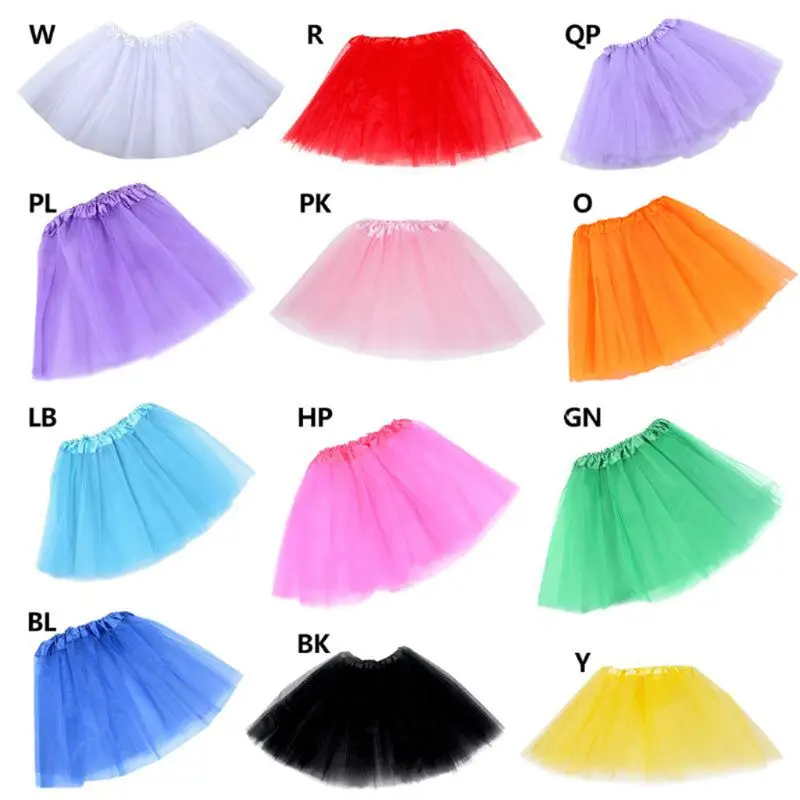 Q0KE 12 couleurs femmes adulte trois couches Tulle jupe Ballet plissée Sweet Candy Co