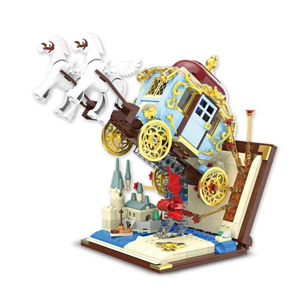 712 pçs blocos de construção de transporte voador moc montagem livro mágico tijolo modelo brinquedos acessórios para casa presentes aniversário
