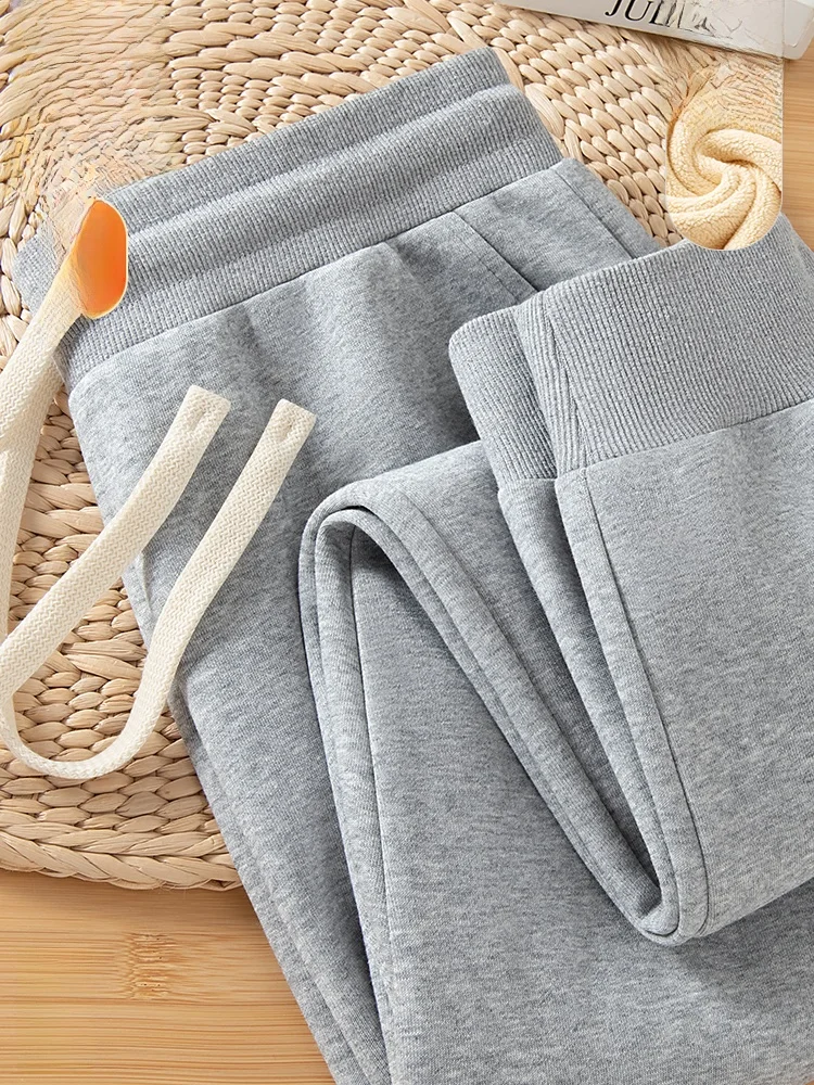 

Мужские повседневные брюки на флисовой подкладке, зимние модные теплые спортивные брюки, молодежные свободные длинные брюки