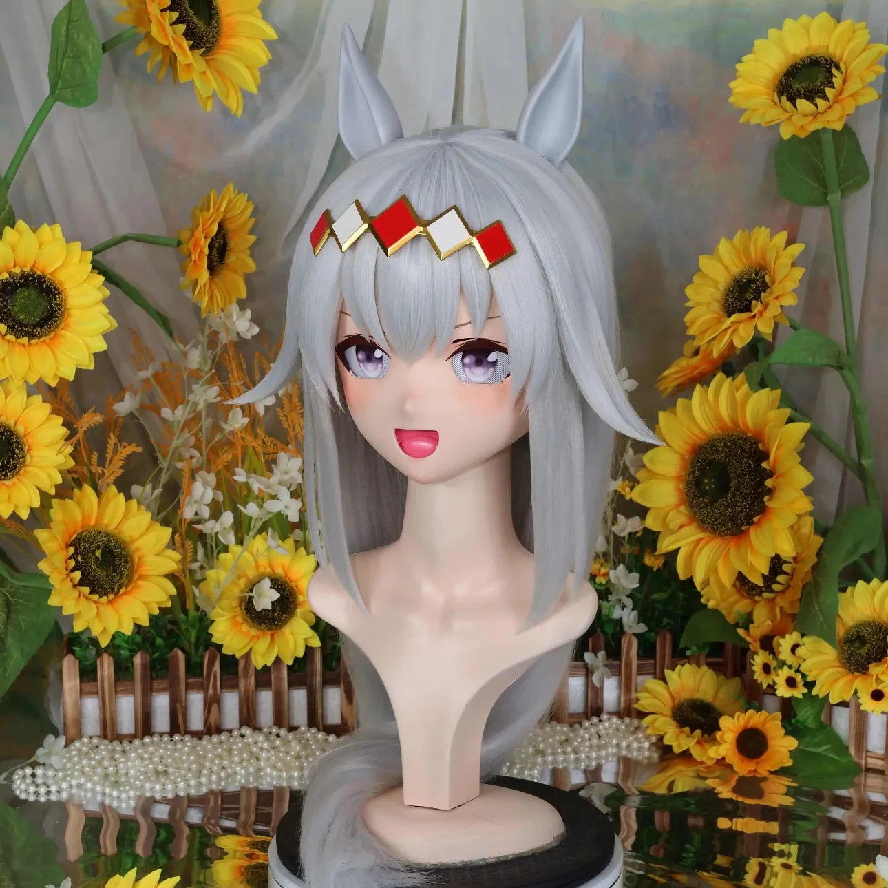 Kigurumi Oguri Hat NFD Full Headband Lock Cosplay Headshell Props Costume Anime Game