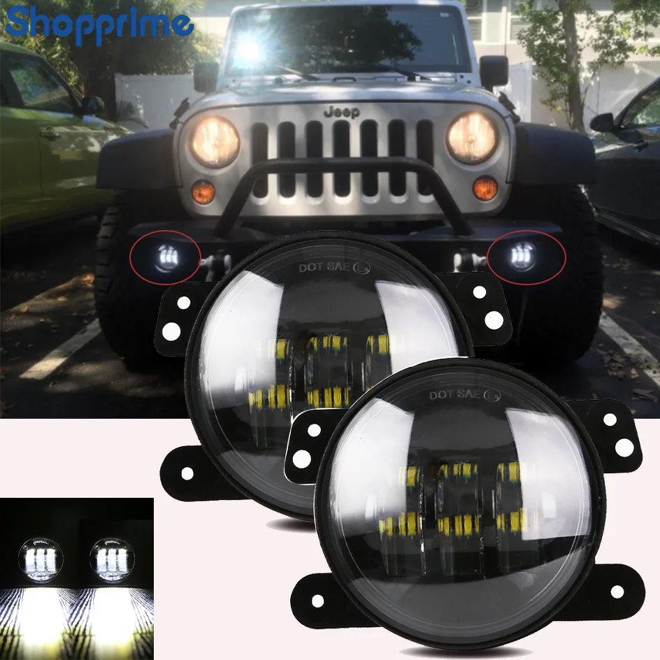 

Fog Lamp 4 inch Led Super Bright 30w 6000k Fog Light with Angel Eyes for lada viar Priora Oasis Gazelle Accessory