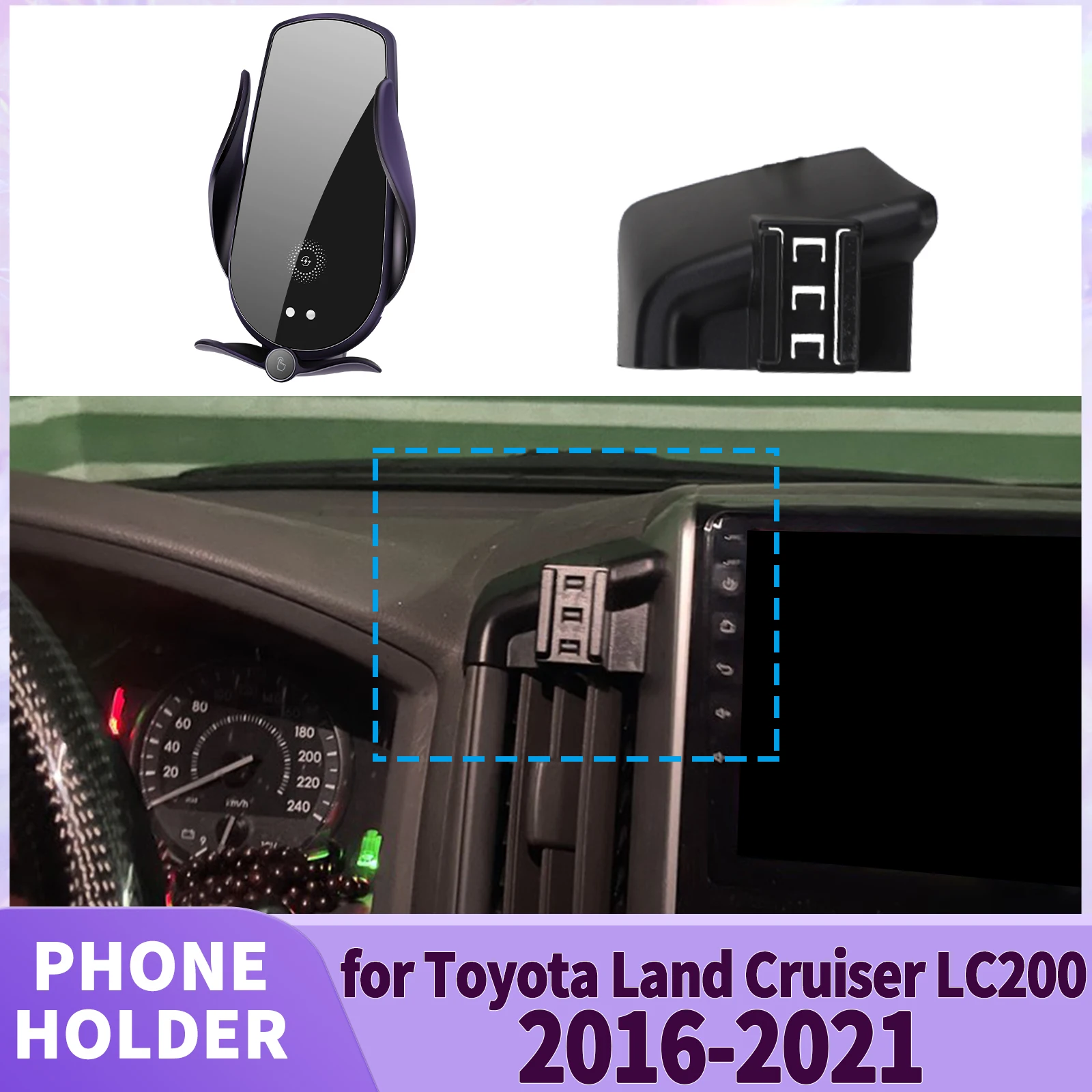 

fit for Toyota Land Cruiser LC200 2016 2017 2018 2019 2020 2021 Screen Base Phone Holder Mount ​​ Secure Clip Car​​ accessoires