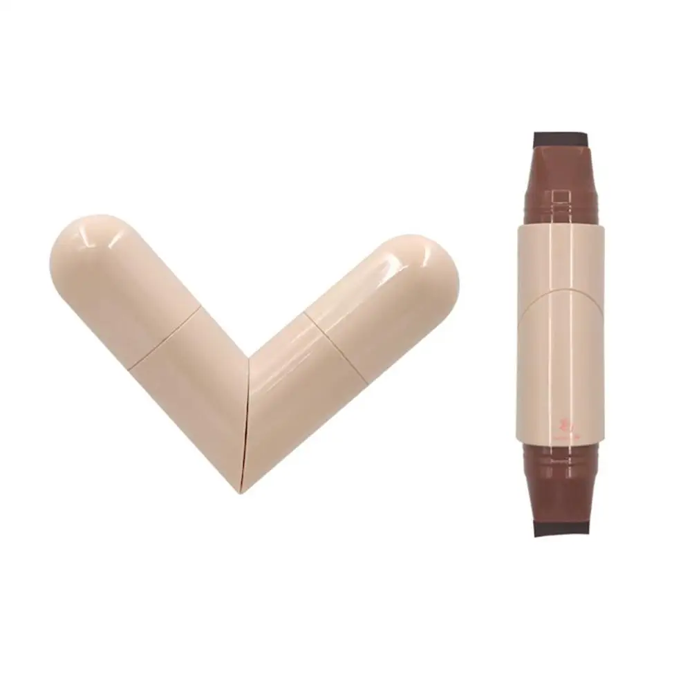 Tampon d'eye-liner rotatif intégré, noir et marron, double pointe, pochoir à ailes, étanche, résistant aux taches, stylo liquide à vêtements longs