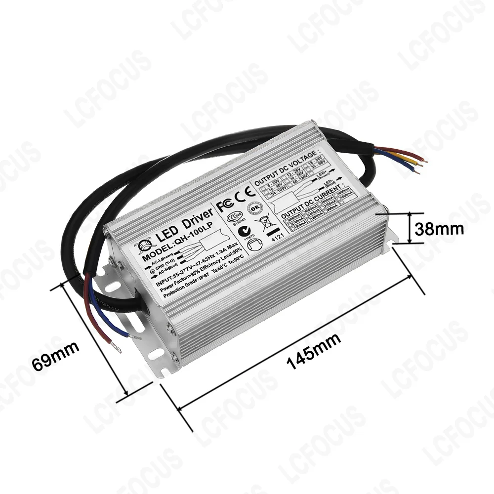 100W 120W 150W 200W 300W Waterproof LED Driver Constant Current 1500mA 3000mA 3600mA 4500mA 6000mA 9000mA Lighting Transformers