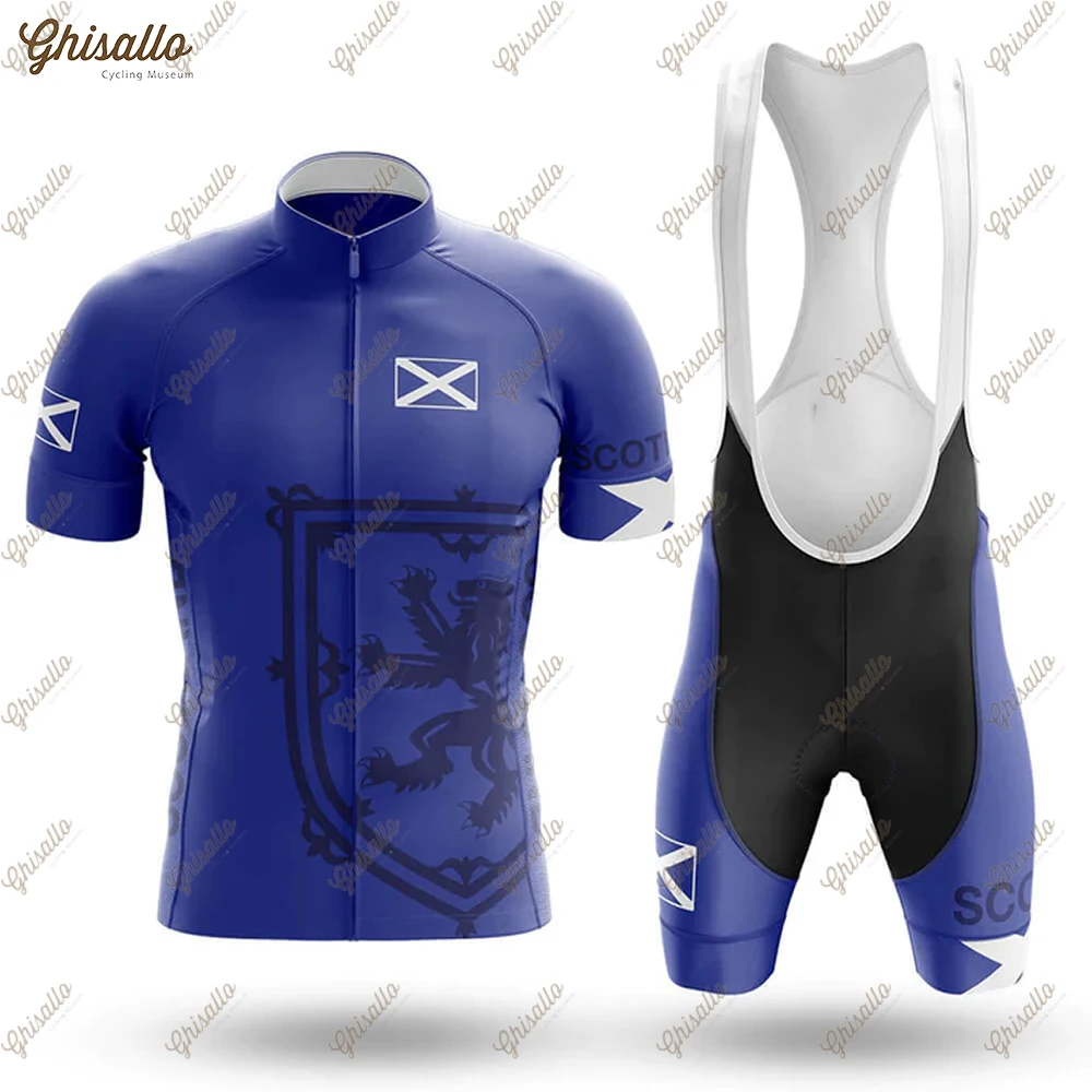 SCOTLAND-Quick Dry Cycling Jersey Set for Men, Road Bike Equipment, Cycling Shirt, Clothing, Shorts, Downhill, Aerobic Clothes