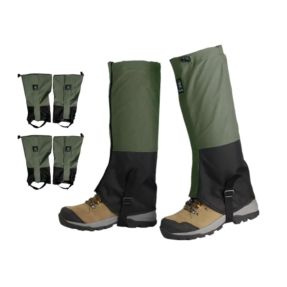 

2 пары регулируемых гетр для ног, защита от снега и песка для кроссовок и ботинок, для бега по пересеченной местности