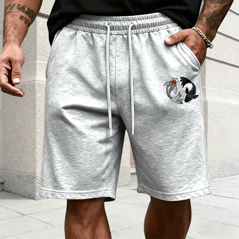 Japanese Yinyang Pattern Men's Tracksuit Cotton T-shirt and Sports Shorts Summer Urban Casual Fashion Short Sleeve Outfits S-3XL view 6